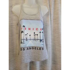 SALE-Los Angeles Venice women's gray colored raceback travel tank top size s